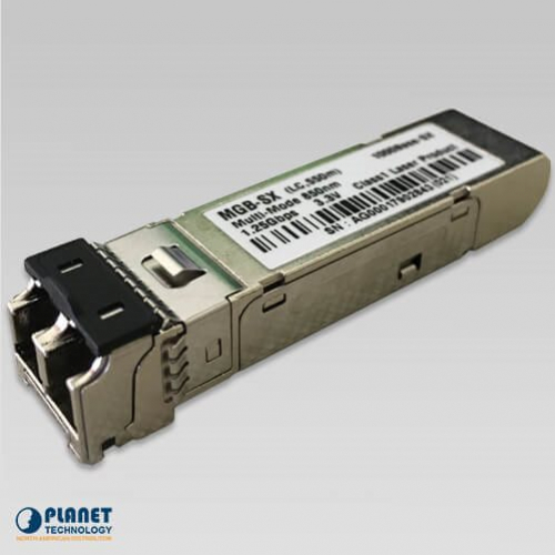 Planet MGB-SX Module Mini GBIC Transceivers SFP Gigabit 1000Base SX 2 x LC LG= 550m 0-60°C