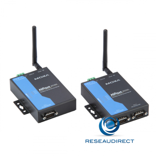 Moxa Nport W2150A serveur port série Wifi-IP 1 RS-232-422/485 DB9 male Ethernet sans fil IEEE 802.11a/b/g =