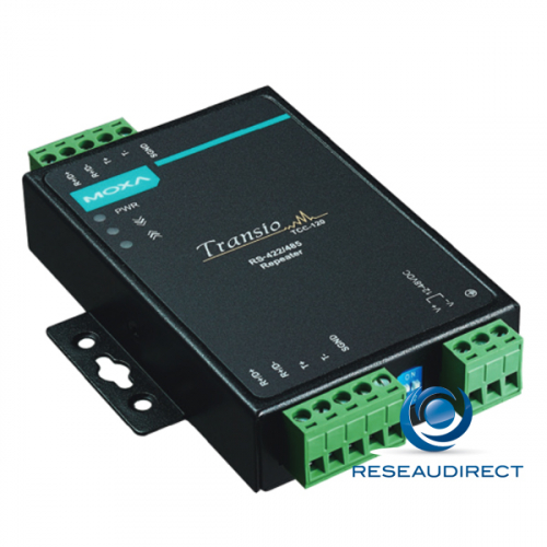 Moxa TCC-120 répéteur de port série industriel RS422/485 TB Vis rail DIN ou mural 12/48VDC -20/+60°C =