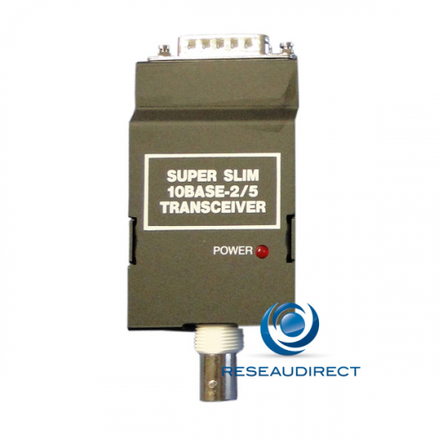 Netkea NTK-AUI-BNC Transceiver Ethernet 10Mbs AUI-15 points 10base2 BNC coax 50 ohms Boitier métal avec contrôle Sqe (Mini de cde = 5 pièces) (25=)