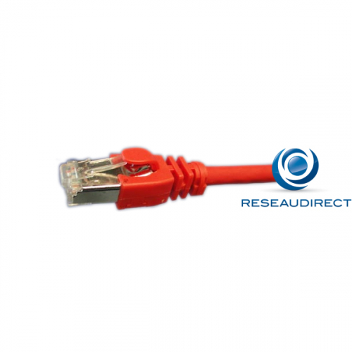 Netkea Cordon RJ45 blindé catégorie 6A SSTP (écran et tresse) LSOH 035 m ROUGE assemblé sur mesure longueur 35 mètres