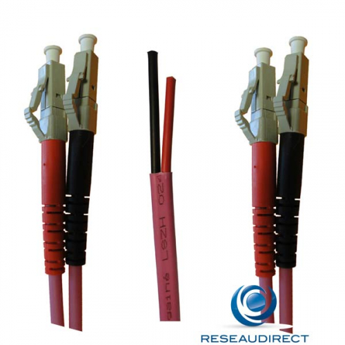 Netkea NTK54LC.LC.100S Jarretière OM4 LC-UPC / LC-UPC Bi-fibre optique Scindex 2.8 mm Multimode 50/125  Lg= 100 m Surgainée renforcée