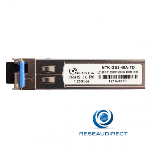 Netkea NTK-GS2-40A-TD Compatible Cisco SFP GLC-BX40-U-I-EQ 1000Base-LX/LH 1000Mbs Bidi Monomode Tx1310nm 40km 1xLC DOM -40/+85°C