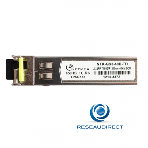 Netkea NTK-GS3-40B-TD Compatible Cisco SFP GLC-BX40-D-I-EQ 1000Base-LX/LH 1000Mbs Bidi Monomode Tx1550nm 40km 1xLC DOM -40/+85°C