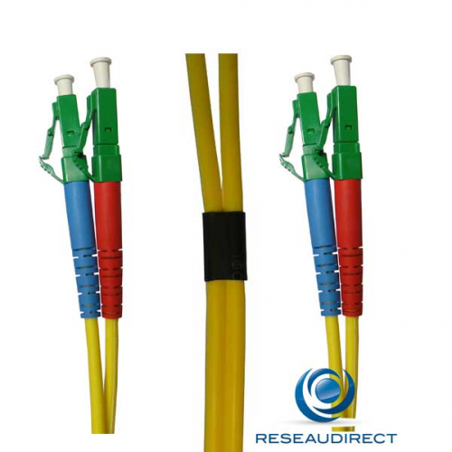 Netkea NTK09LCALCA020 Jarretière fibre optique Bi-Fibre Scindex Monomode 9/125 LC APC - LC APC Longueur = 20 mètres