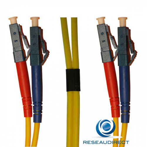 Netkea NTK09LC.LC.020 Jarretière fibre optique Bi-Fibre Scindex Monomode 09/125 LC - LC Longueur = 20 mètres