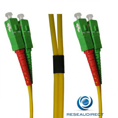 Netkea NTK09SCASCA001 Jarretière fibre optique Bi-Fibre Scindex Monomode 9/125 SCAPC - SCAPC Longueur = 01 mètre