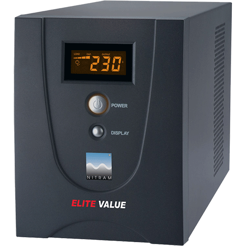 Nitram Onduleur 2200VA ELITE VALUE 2200E-GP Line interactive 2200 VA In Line 1320 Watts 6 sorties IEC C13 avec 2 Cordons IEC/Mâle femelle inclus