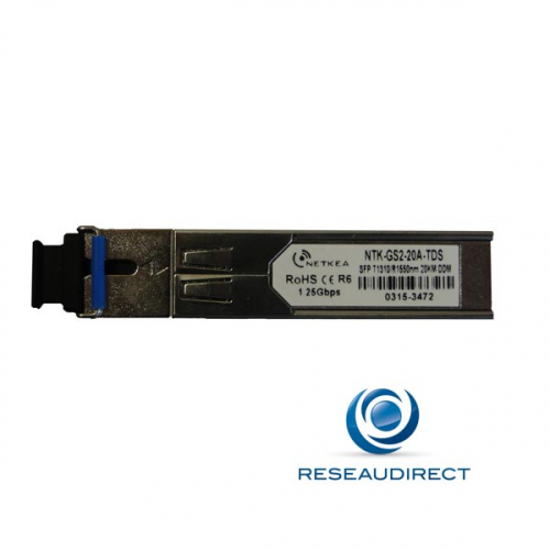 Netkea DRT-GS2-20A-TDS transceiver SFP BIDI-WDM Draytek Freebox Gigabit Mono-mode Tx1310nm/Rx1550nm 20 Km 1xSC DDMI