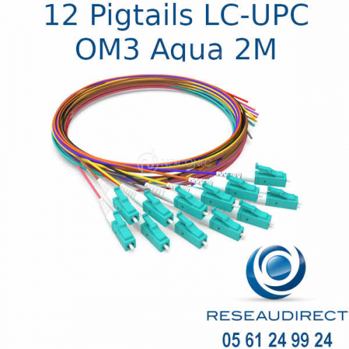 Nexconec-pack de 12 Pigtails LC OM3 900 microns colorisés
