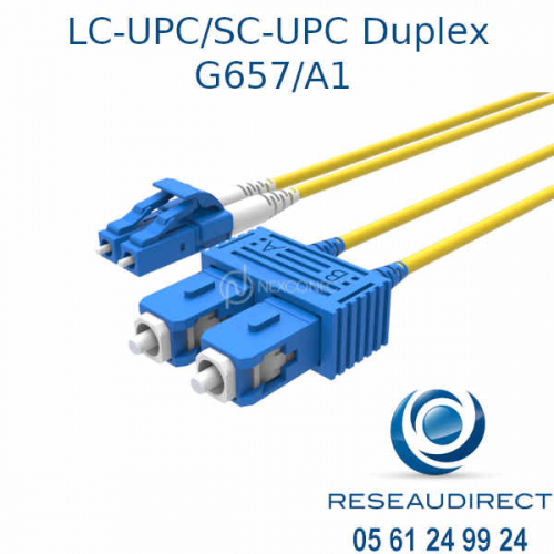 Nexconec cordon optique LC-UPC/SC-UPC duplex G657/A1
