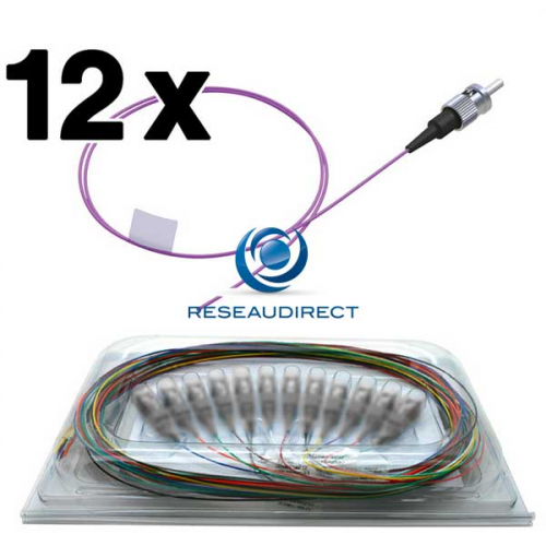 Netkea NTK53STUPGT1x5-12 Pigtails OM3 ST/UPC fibre optique multimode 50/125 900 microns Lg = 1,5 mètre 12 pièces