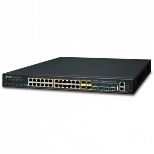 Switch 19" 24 Giga PoE at + 4 SFP+ L3 stackable
