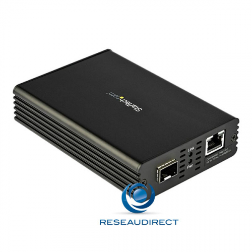 Startech.com MCM10GSFP convertisseur Fibre RJ45 10Gb Ethernet réseau Nbase-T 10Gbps SFP vers RJ45 Multigigabit Mono ou Multimode (SFP en option)