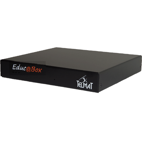 Telmat EducaBox 25 accès simultanés passerelle de gestion d'accès Internet éducation 3 ports Ethernet RJ45 boitier garanti 1an Disque SSD 16Go