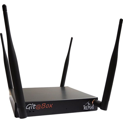 Telmat Gitabox Hotspot wifi 25 accès simultanés passerelle d'accès Internet gestion de logs 3 ports Ethernet RJ45 garantie 1an disque SSD 16Go
