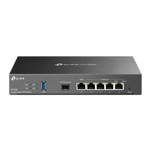 TP-LINK TL-ER7206 V2 Routeur SafeStream VPN Multi-WAN Gigabit Omada Management Cloud 4 ports Wan max 100 IPSEC 50 OpenVPN ou L2TP 50 PPTP (12VDC alim externe)