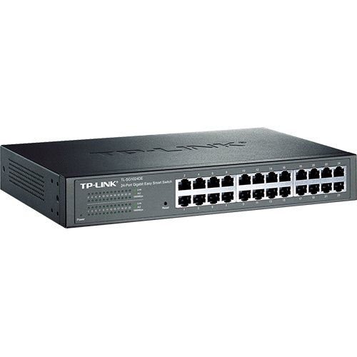 TP-Link TL-SG1024DE Switch 24 ports RJ45 gigabit administrable niveau 2 L2 Easysmart 19 pouces Fanless