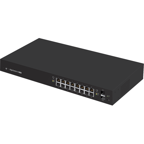 Ubiquiti ES16-150W EdgeSwitch commutateur POE 16 Giga actif 48V et passif 24V 2 SFP budget puissance 150W