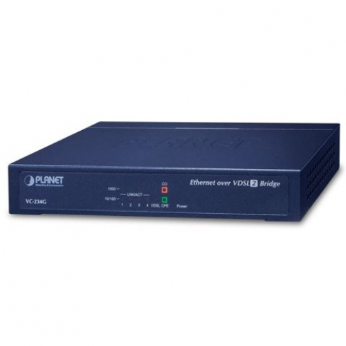 Planet VC-234G Convertisseur VDSL2 17a et 30a RJ11 Pots modes Master et Slave aswitch Ethernet 4 ports RJ45 Giga