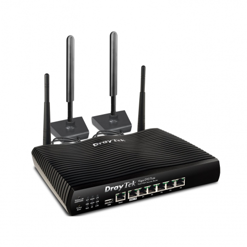 Draytek Vigor 2927LAC Routeur 4G LTE Double SIM 300 50 Mbps Dual Wan 1 WAN RJ45 6 ports LAN Gigabit 50 VPN 25 SSL Sans fil Wifi AC Hot Spot Contrôleur Filtrage URL(option) - Promo 31/03/2025 -