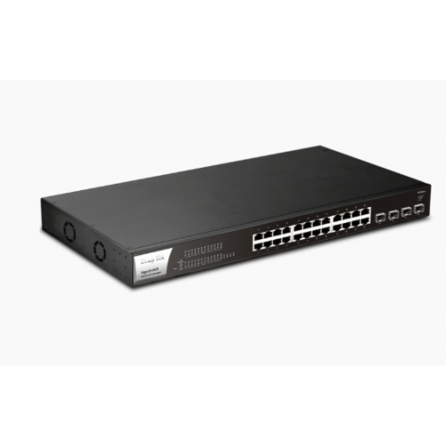 Le DrayTek VigorSwitch P1281x est un switch PoE Gigabit Web Smart.  Il dispose de 24 ports GbE PoE/PoE+ avec un budget de puissance de 140 watts et de 4 ports SFP+ 10G. Équipé de fonctionnalités de niveau entreprise, notamment la détection et la préventio