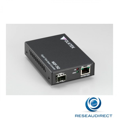 Volktek NGF-762A Bridge Convertisseur Ethernet 10/100/1000mbs Rj45 vers Gigabit 1000-x Solt SFP à équiper