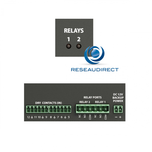 Vutlan VT18 carte pour VT825 8 contacts secs entrants 2 relais électromécaniques (Latching relays) alim backup 12V