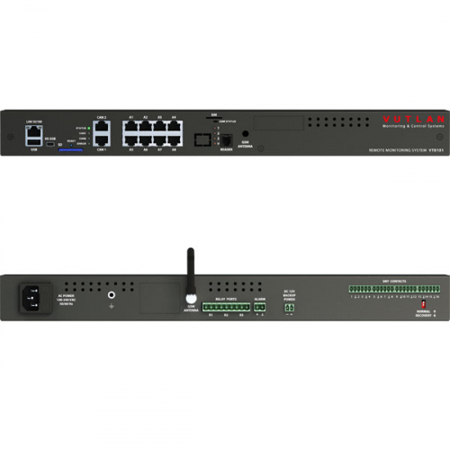 Vutlan VT8101T-VT16 Centrale supervision IP 2 Can 8 ports capteurs analogiques 16 contacts secs 4 relais alim 24-60VDC PROMO 6 pièces