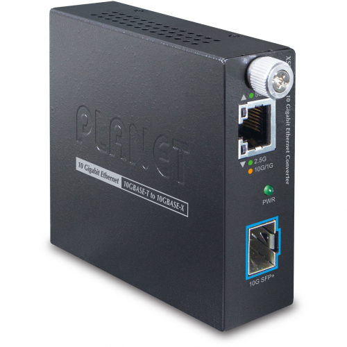 Planet XST-705A Convertisseur 1, 2.5, 5 & 10Gb RJ45 Ethernet cuivre vers Transceiver SFP+ compatible châssis MC-1610MR et MC-1610MR48 manageables
