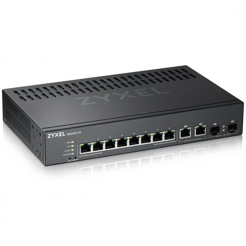 Zyxel GS2220-10 Switch 8 ports Gigabit niveau L2 triple admin administrable Web SNMP et Cloud Nebulaflex Pro 2 Rj45-SFP