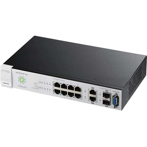 Zyxel NSW100-10 Switch manageable Cloud NEBULA Niveau 2 10 ports Gigabit avec 2 combo RJ/SFP