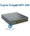 CTS XFS-5112-1A Switch Commutateur Ethernet Full 10 Gigabit avec 12 ports SFP+ 10 gbps mixtes 1G / 10G paramétrage de Niveau 2 avancé alimentation 220 VAC (25/8=) 
