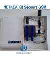 Netkea NT-SEC-KIT-01 Kit secours Back-up voix GSM précâblé passerelle analogique GSM Ecogate MPI Antenne 4G/5G Omni fixe 600-6000MHz 2 attaches Velcro bleues 2 rails DIN 1 prise électrique 2P+T (25/7=)