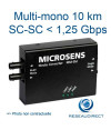 Microsens MS410590 Convertisseur Fibre optique Multimode SC 850 nm vers Monomode SC 1310nm transparent aux vitesses max 1,25 Gbps portée 10 km (25/8=)