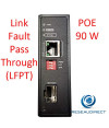 Netkea NTK-CISFP-BT-T Convertisseur POE 90W Industriel Ultra-compact RJ45 100 / 1Gbps 1 Fibre SFP 100 / 1G 2 x alims 54/57VDC -40/+75°C Fonctions PRRT LFPT (26/8) 