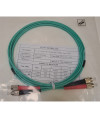 Pack de 25 Jarretières optiques OM4 FC-UPC / FC-UPC Bi-fibre LSZH Scindex 2.8 mm Multimode 50/125 Bleu AQUA Lg=2 m - Prix = 1.85 € pièce