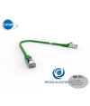 Platine Réseaux 2200V Cordon RJ45 cat6a SFTP 30cm blindé (écran et tresse) VERT LSOH 0,3 m Manchon qualité Premium testé Certifié