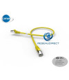 Platine Réseaux 2205J Cordon RJ45 cat6a SFTP 50cm blindé (écran et tresse) JAUNE LSOH 0,5 m Manchon qualité Premium testé Certifié