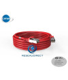 Platine Réseaux 2225R Cordon RJ45 cat6a SFTP 5m blindé (écran et tresse) ROUGE LSOH Manchon qualité Premium testé Certifié 5 m