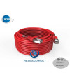 Platine Réseaux 2235R Cordon RJ45 cat6a SFTP 10m blindé (écran et tresse) Rouge LSOH Manchon qualité Premium testé Certifié 10 m