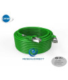 Platine Réseaux 2235V Cordon RJ45 cat6a SFTP 10m blindé (écran et tresse) VERT LSOH Manchon qualité Premium testé Certifié 10 m