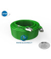 Platine Réseaux 2240V Cordon RJ45 cat6a SFTP 15m blindé (écran et tresse) VERT LSOH Manchon qualité Premium testé Certifié 15 m