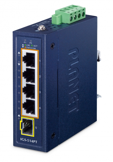 Switch Indus compact 4 ports Giga PoEat 120W 1xSFP